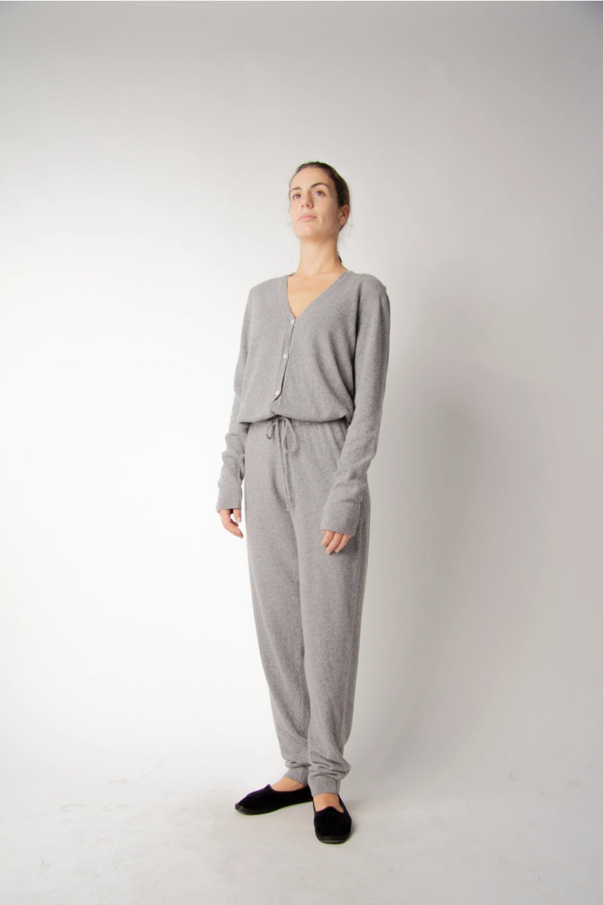 'Palermo' - Italian Cashmere Mix Grey Jumpsuit