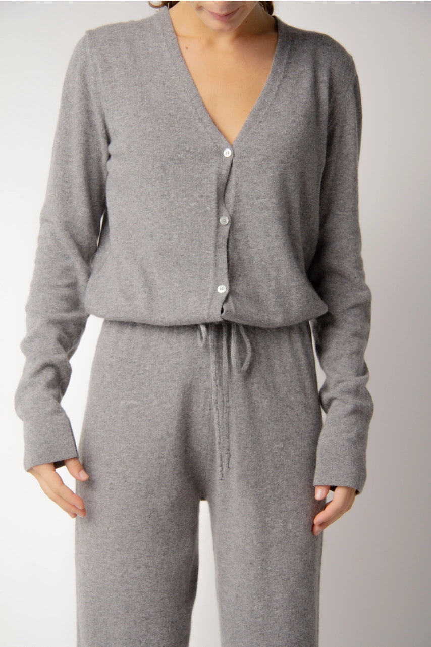 'Palermo' - Italian Cashmere Mix Grey Jumpsuit