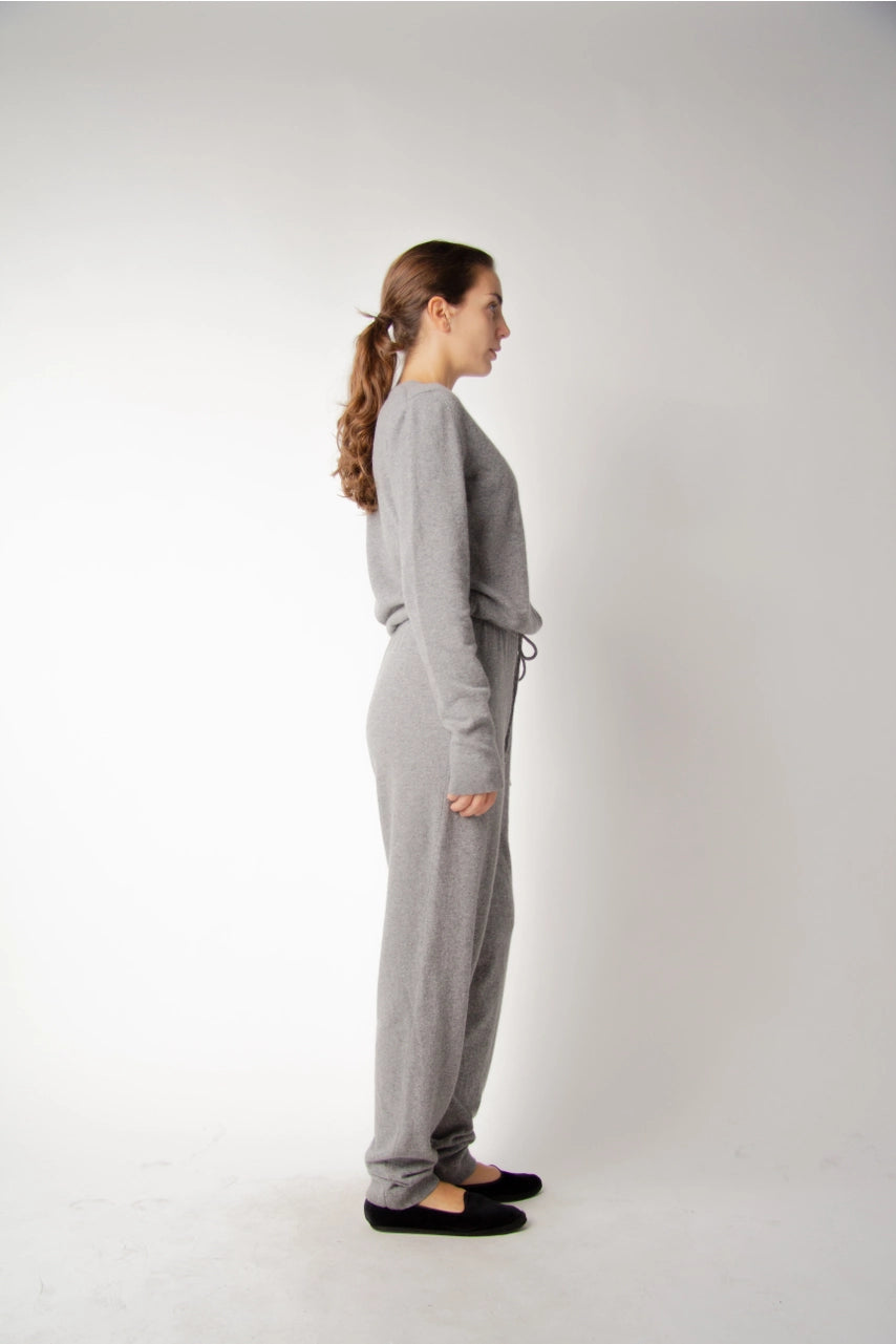 'Palermo' - Italian Cashmere Mix Grey Jumpsuit