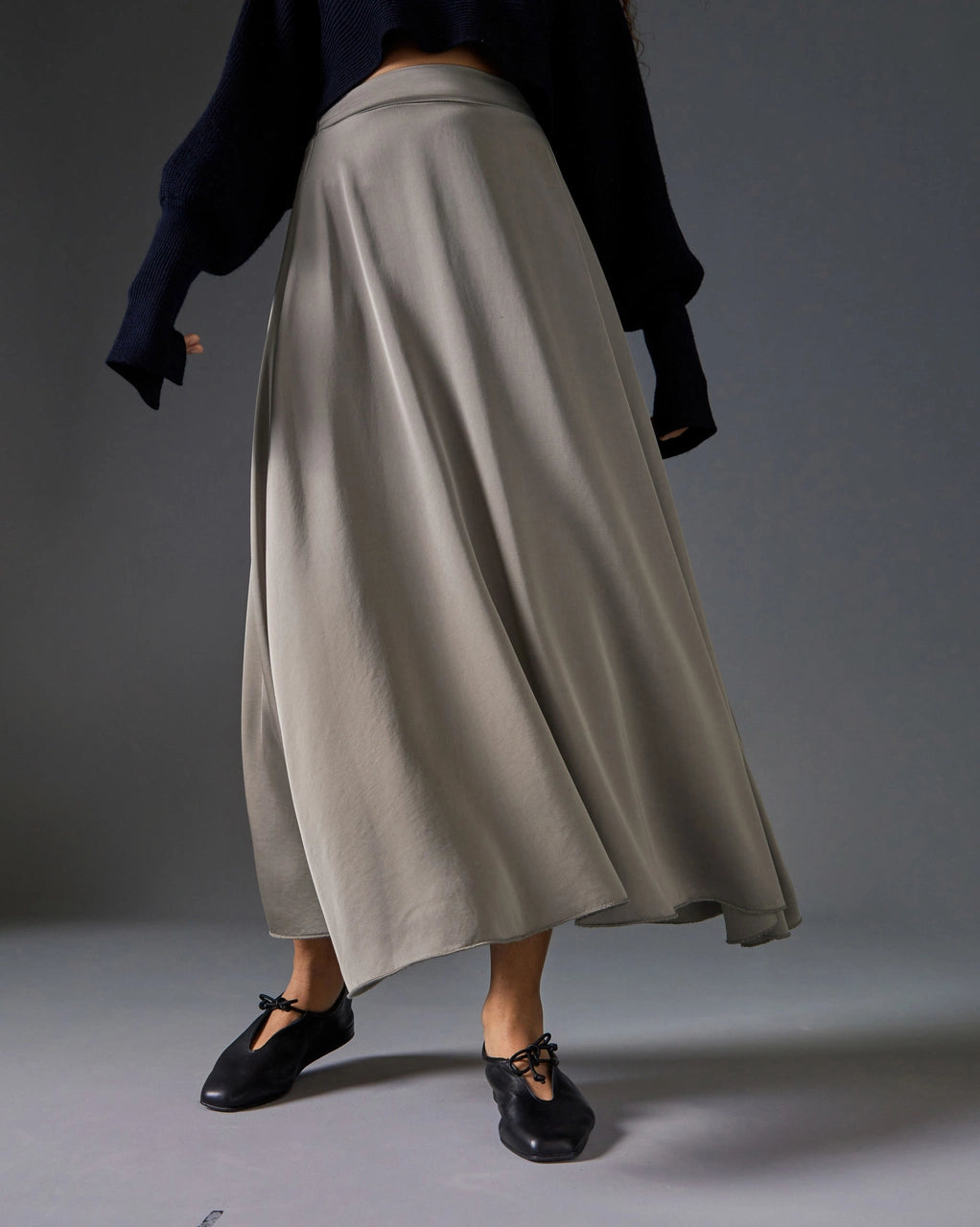 'Sicily' Italian Satin Long Skirt