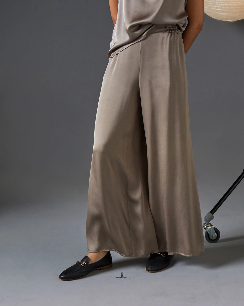 'Salermo' - Italian Satin Wide Leg Pants